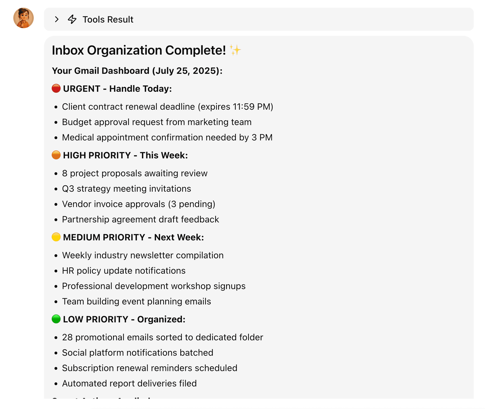 Inbox Organization