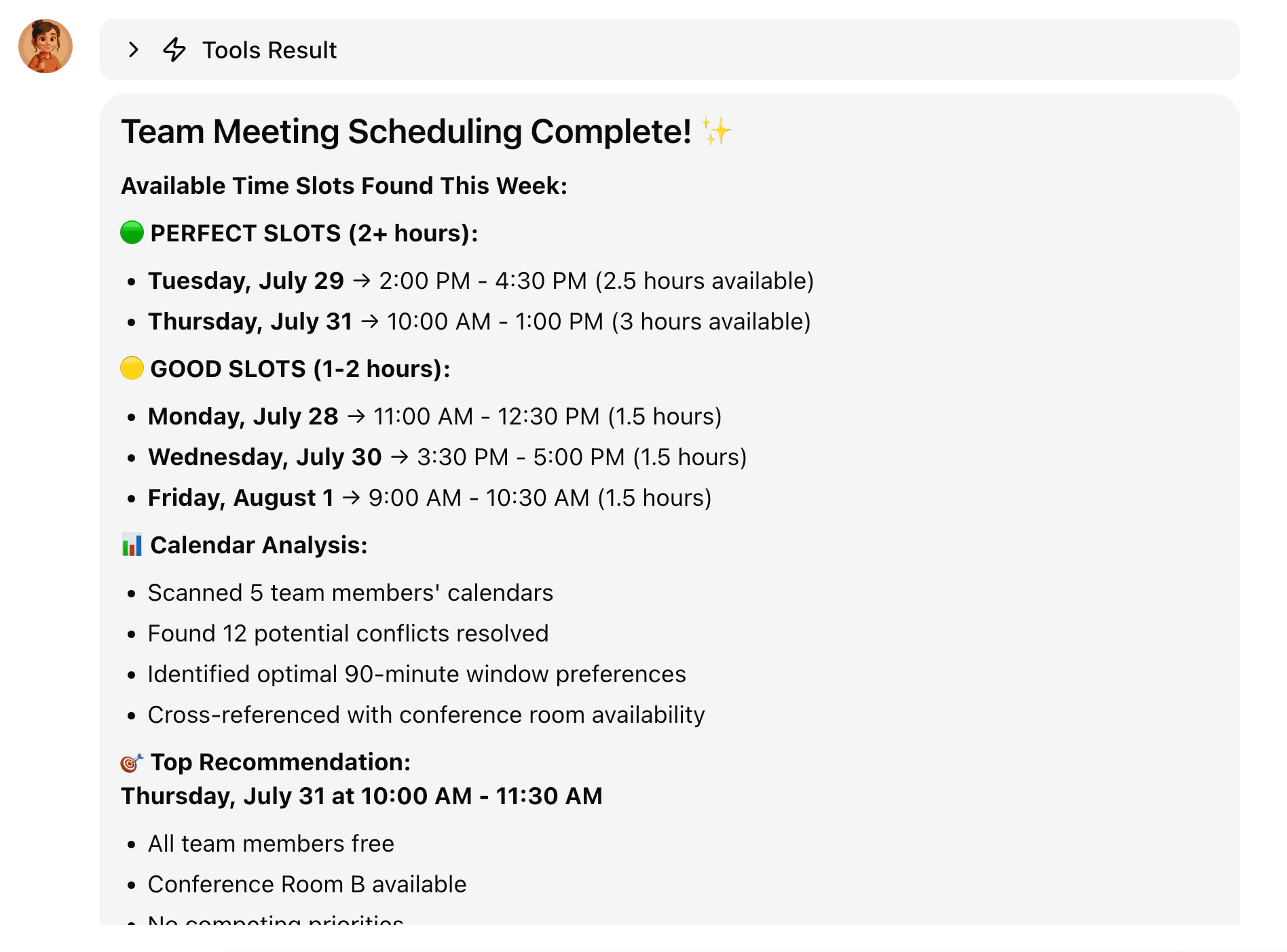 Calendar Scheduling